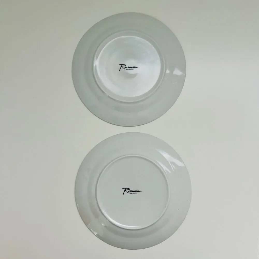 ROSANNA 2005 Belle Epoque White Platinum Chandelier Salad Plates, Set of 2
